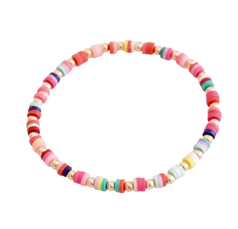 Gold filled and Colorful Disc Beaded bracelet