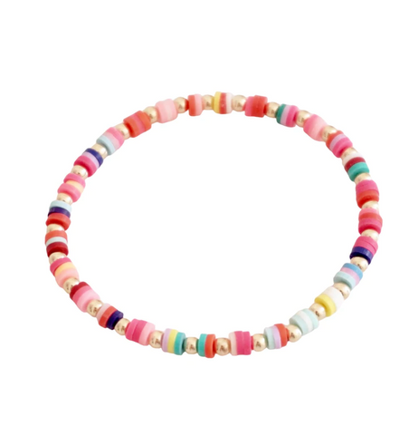 Multi color Disc bracelet w/ gold filled accents - stacking bracelets