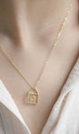 Story&Scout - elegant House pendant necklace-Gold & Sterling Silver